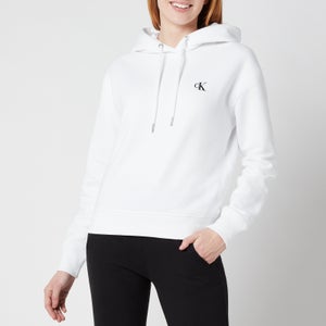 Calvin Klein Jeans Women's Embroidered Logo Hoodie - Bright White