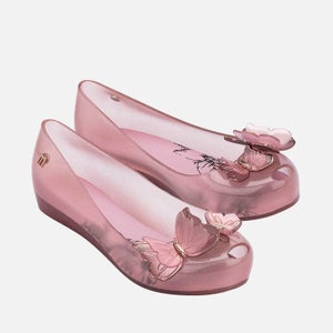 Mini Melissa Kids' Ultragirl Butterfly Ballet Flats - Pink Glitter