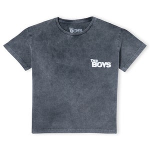 The Boys Women's Cropped T-Shirt - Zwart Acid Wash
