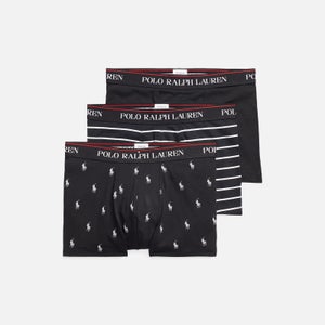 Polo Ralph Lauren Men's Classic 3-Pack Trunks - Black/Black Stripe/Black AOPP