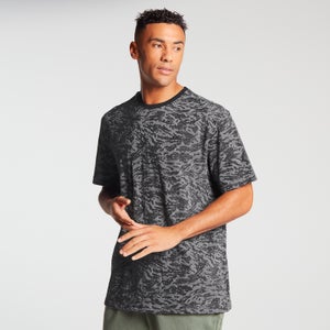 Męski T-shirt oversize z krótkim rękawem we wzór camo z kolekcji Training – czarny