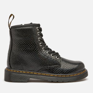 Dr. Martens Kids' 1460 Patent Lamper Lace Up Boots - Black Reptile Emboss