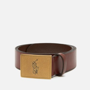 Polo Ralph Lauren Men's 36mm Plaque Vachetta Belt - Brown