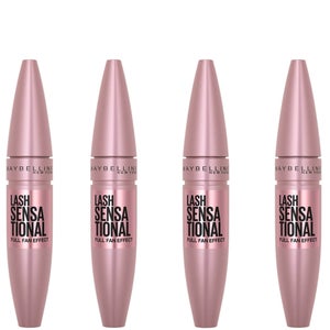 Maybelline Lash Sensational Volumising and Thickening Eyelash Lengthening Mascara - 01 Very Black (Pack of 4)