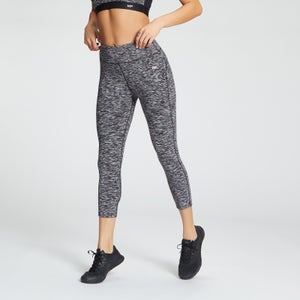 MP Damen Power 3/4-Leggings — Black Space Dye