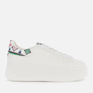 Ash Women's Moby Ethnic Leather Flatform Trainers - White