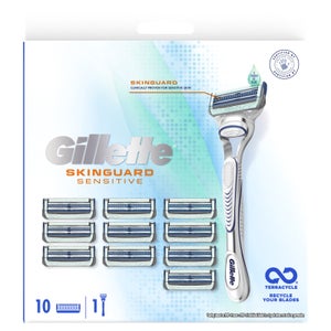 Gillette SkinGuard Sensitive Value Pack, Razor + 10 Razor Blades