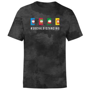 Camiseta unisex Social Distancing de South Park - Tinte anudado negro