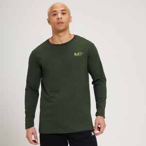 MP vīriešu t-krekls ar garām piedurknēm “Fade Graphic” — Tumši zaļš