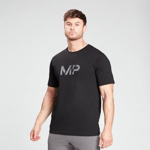 MP メンズグラデーションライングラフィックショートスリーブTシャツ - ブラック