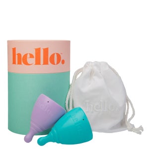 The Hello Cup Menstrual Cup Double Box XS and S-M - Lilac and Blue