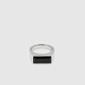 Tom Wood Men's Peaky Polished Black Onyx Ring - Sterling Silver