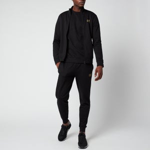 EA7 Men's Core Identity French Terry Tracksuit - Black/Gold