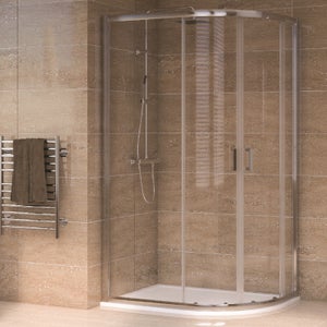 Aqualux Offset Quadrant 1000 x 800mm Right Hand Shower Enclosure and Tray Package