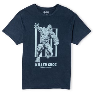 Batman Villains Killer Croc Unisex T-Shirt - Navy Acid Wash