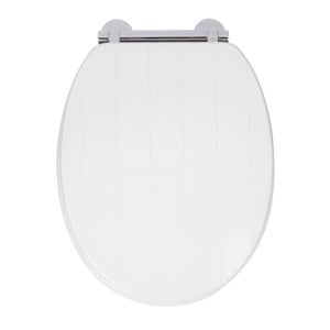 Croydex Portland Moulded Wood Toilet Seat - White