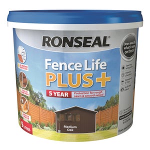 Ronseal Fence Life Plus 9L - Medium Oak