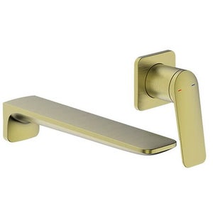 Aero Wall Mounted Basin Mixer Tap  - Brushed Brass