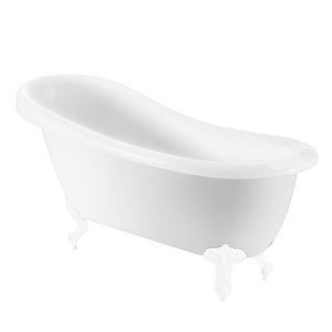 Kingham White Slipper Roll Top Bath with White Feet