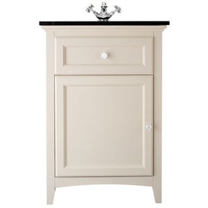 Savoy 600mm Floorstanding Vanity Unit with Granite Worktop with Basin - Old English White