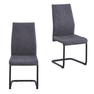 Skelby Cantilever Dining Chairs - Set of 2 - Grey
