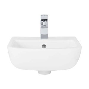 Cedar White Cloakroom Basin with 1 Tap Hole - 400mm
