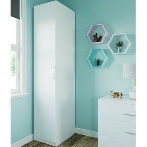 Fitted Bedroom Slab Single Wardrobe - White