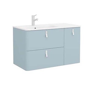 Sketch 900 Right Hand Inset Basin and Unit - Powder Blue