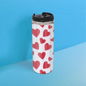 Hearts Stainless Steel Thermo Travel Mug