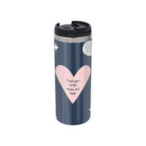I Love You To The Moon And Back Stainless Steel Thermo Travel Mug - Metallic Finish
