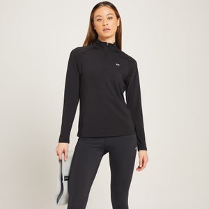 Dámske športové tričko MP Linear so štvrtinovým zipsom – čierne
