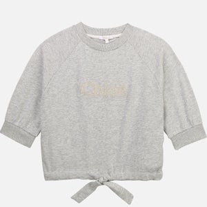 Chloé Girls' Tie Sweatshirt - Chine Grey