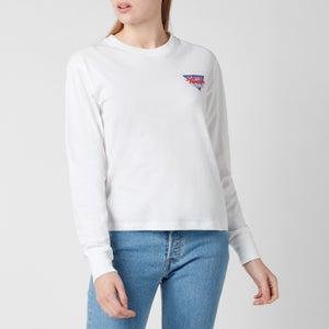 Tommy Jeans Women's Tjw Triangle Back Longsleeve Top - White