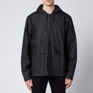 Rains Short Hooded Coat - Black