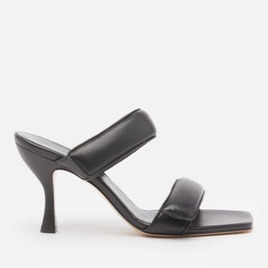 GIA X PERNILLE TEISBAEK Women's Perni 80mm Leather Two Strap Heeled Sandals - Black