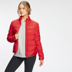 MP ženska lagana puffer jakna za vani - jarko crvena boja