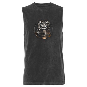 Camiseta sin mangas Cobra Kai Metallic Snake Unisex Vests - Negro efecto lavado