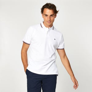 Edgeware Tipped Polo Shirt - White