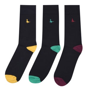 Bickleigh 3 Pack Heel And Toe Socks - Black