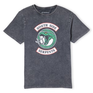 Camiseta unisex Side Serpent de Riverdale Souths - Black Acid Wash