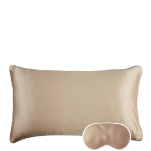 Iluminage Skin Rejuvenating Anti-Aging Copper Pillowcase and Eye Mask Set - Gold