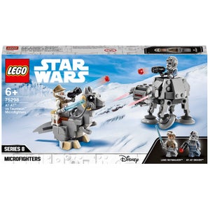 LEGO Star Wars Microfighter AT-AT vs Tauntaun, Set di Costruzioni con Minifigure di Luke Skywalker e del Pilota, 75298