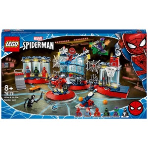 LEGO 76175 Marvel Angriff auf Spider-Mans Versteck Bauset mit Green Goblin und Venom Figuren, Superhelden Spielzeug