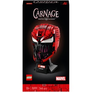 LEGO 76199 Marvel Spider-Man Carnage Mask Set de Construcción para Adultos para Exponer, Super Heroes Coleccionable