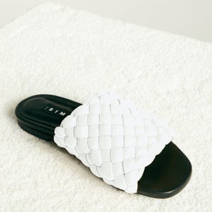 Simon Miller Women's Vegan Slit Slide Sandals - White