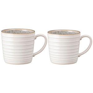 Denby Studio Grey White Ridged Mug (Set of 2)