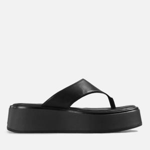 Vagabond Women's Courtney Leather Toe Post Sandals - Black/Black