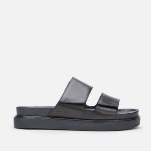 Vagabond Men's Seth Leather Double Strap Sandals - Black