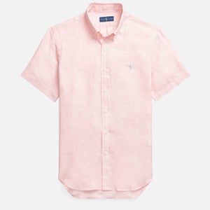 Polo Ralph Lauren Men's Slim Fit Linen Short Sleeve Shirt - Light Pink