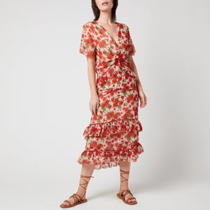 Hope & Ivy Women's The Maisy Made with Liberty Fabric - Blush and Red